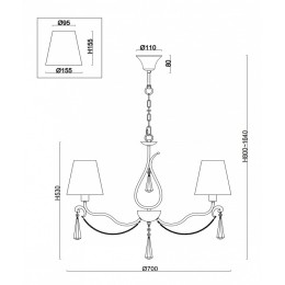 Подвесная люстра Freya Madeline FR2019PL-05BS