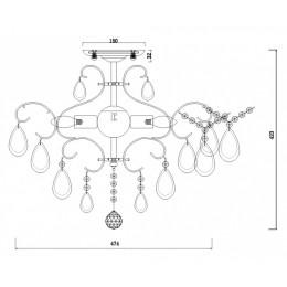 Люстра на штанге Freya Chabrol FR2302CL-04S