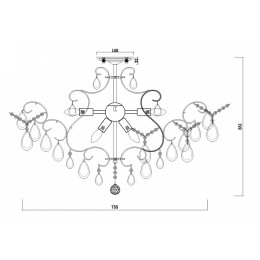 Люстра на штанге Freya Chabrol FR2302CL-09S