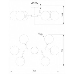 Люстра на штанге Freya Maddison FR5115PL-06BZ1
