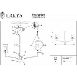 Люстра на штанге Freya Felicity FR5206PL-08FG