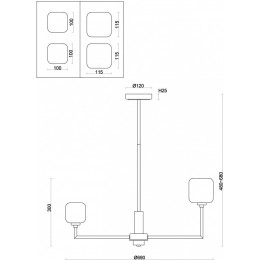 Люстра на штанге Freya Tender FR5373CL-06BS
