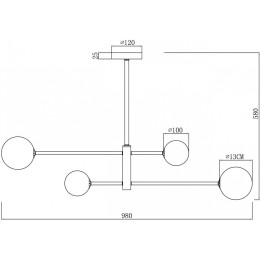 Люстра на штанге Freya Sphirity FR5376CL-04B