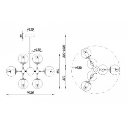 Люстра на штанге Freya Richard FR5596PL-09CH