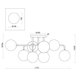 Потолочная люстра Freya Navel FR8016PL-08BBS1