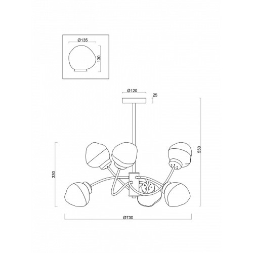 Люстра на штанге Freya  FR8017PL-06MG