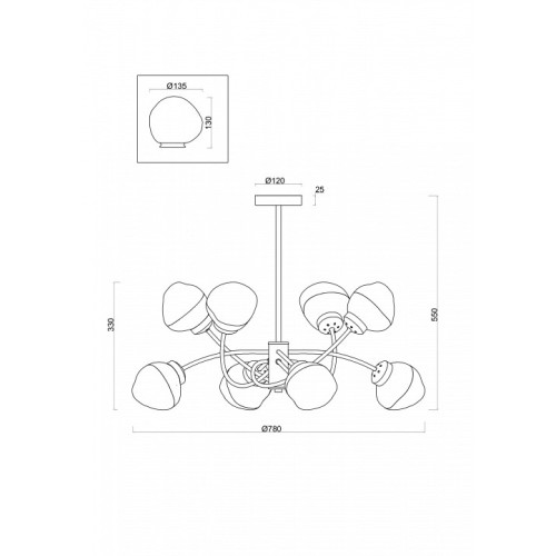 Люстра на штанге Freya  FR8017PL-08MG