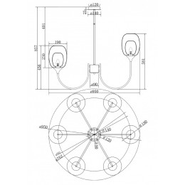 Люстра на штанге Maytoni Aura MOD016PL-06BS