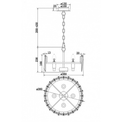 Подвесной светильник Maytoni Puntes MOD043PL-04CH