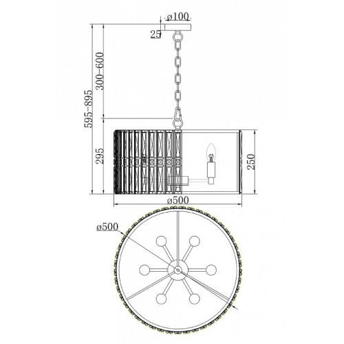 Подвесной светильник Maytoni Facet MOD094PL-06CH