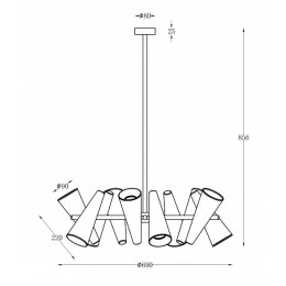 Люстра на штанге Maytoni Giro MOD095PL-10BS