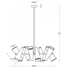 Люстра на штанге Maytoni Giro MOD095PL-10W