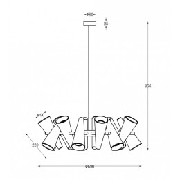 Люстра на штанге Maytoni Giro MOD095PL-14BS