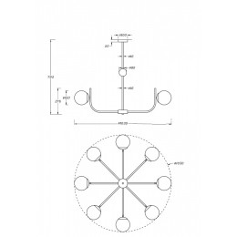 Люстра на штанге Maytoni Rendez-vous MOD109PL-08BS