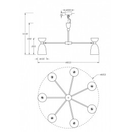 Подвесная люстра Maytoni Cloches MOD113PL-07W