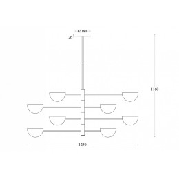 Люстра на штанге Maytoni Mollis MOD126PL-08B