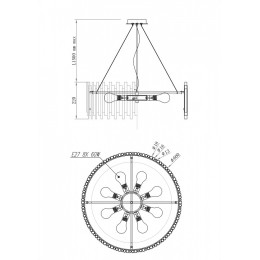 Подвесной светильник Maytoni Coliseo MOD135PL-08BS