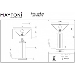 Настольная лампа декоративная Maytoni Impressive MOD151TL-01G