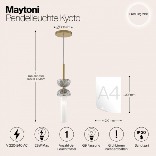 Подвесной светильник Maytoni Kyoto MOD178PL-01GR