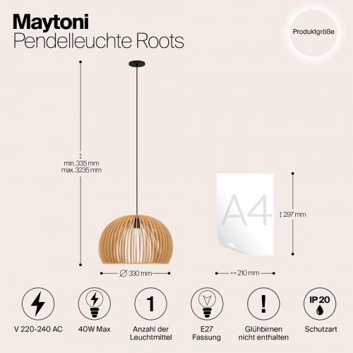 Подвесной светильник Maytoni Roots MOD195PL-01W