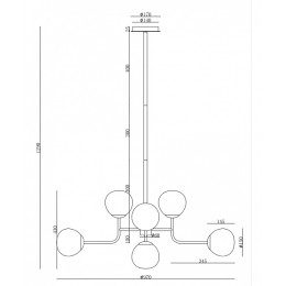 Люстра на штанге Maytoni Erich MOD221-PL-08-G