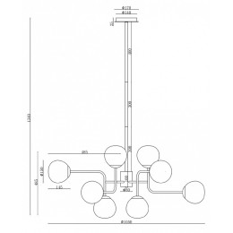 Люстра на штанге Maytoni Erich MOD221-PL-12-N