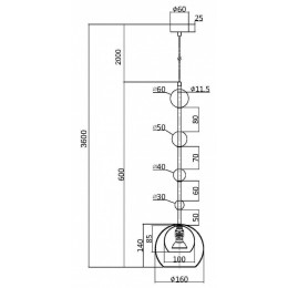 Подвесной светильник Maytoni Ros MOD227PL-01B