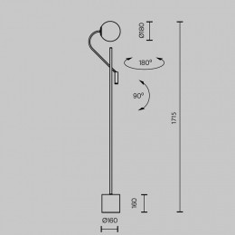 Торшер с подсветкой Maytoni Fly MOD230FL-01B