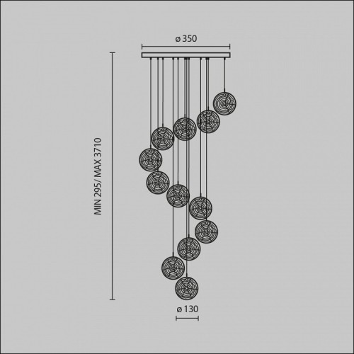 Подвесная люстра Maytoni Frozen MOD254PL-12BS
