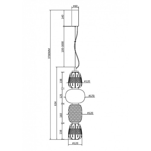 Подвесной светильник Maytoni Pattern MOD267PL-L32G3K