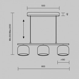 Подвесная люстра Maytoni  MOD286PL-L12B3K