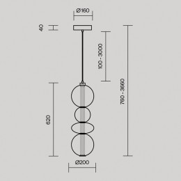 Подвесной светильник Maytoni Futuro MOD307PL-L36BS3K