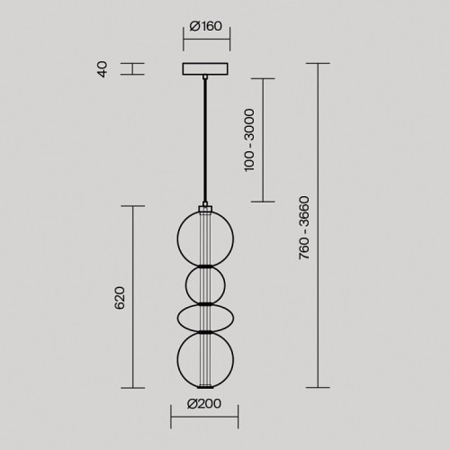Подвесной светильник Maytoni Futuro MOD307PL-L36BS3K