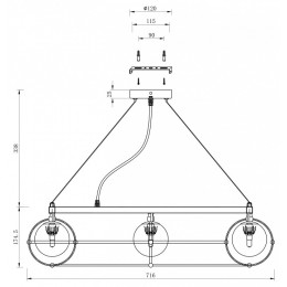 Подвесная люстра Maytoni Carcass MOD312PL-10GCH