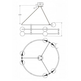 Подвесной светильник Maytoni Balance MOD317PL-06G