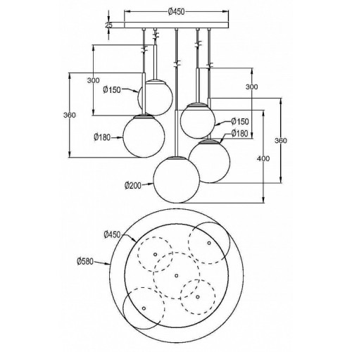 Подвесной светильник Maytoni Basic form MOD321PL-05G1