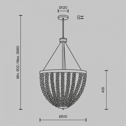 Подвесная люстра Maytoni Intrigue MOD440PL-06BS