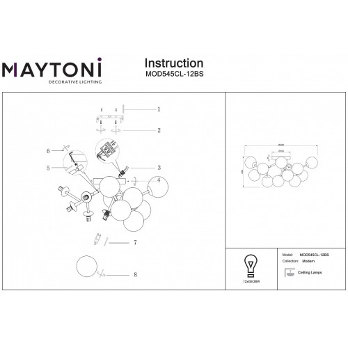 Потолочная люстра Maytoni Dallas MOD545CL-12BS