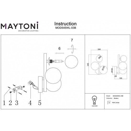 Бра Maytoni Dallas MOD545WL-03B