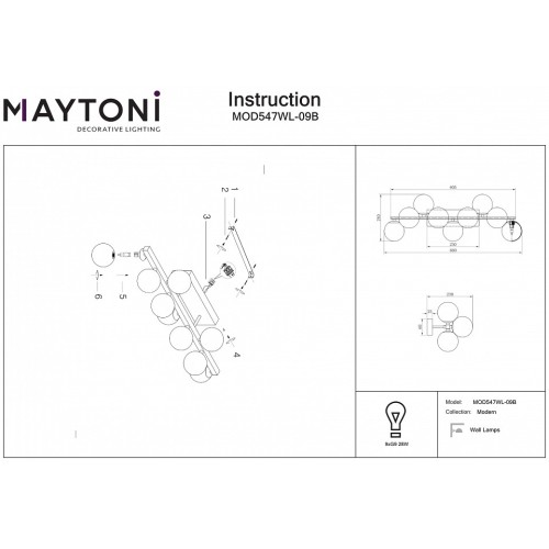 Бра Maytoni Dallas MOD547WL-09B