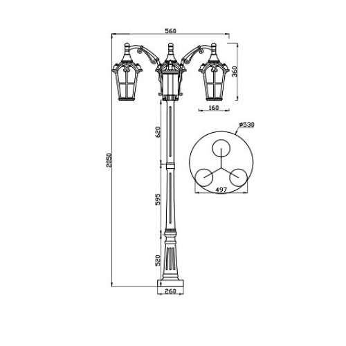 Фонарный столб Maytoni Albion O413FL-03GB