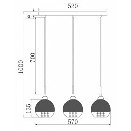 Подвесной светильник Maytoni Iceberg P012-PL-03-N
