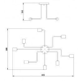 Люстра на штанге Maytoni Gilbert T532CL-08B