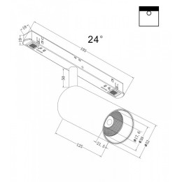 Светильник на штанге Maytoni Focus LED TR032-2-12W3K-S-B