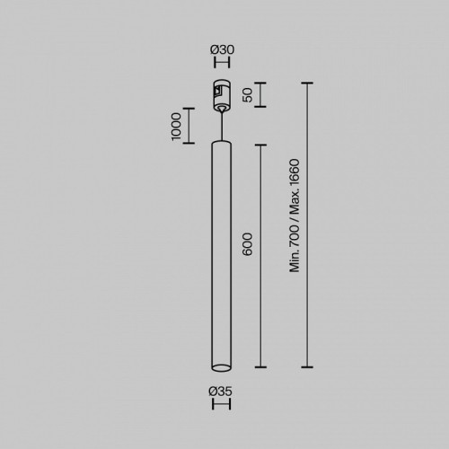 Подвесной светильник Maytoni Focus Led TR156-1-5W3K-PT