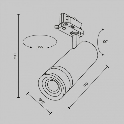 Светильник на штанге Maytoni Focus Zoom TR198-3-20W2.7K-Z-W