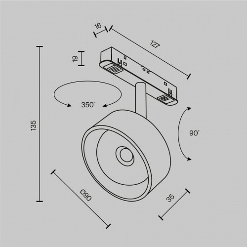 Светильник на штанге Maytoni Lens TR217-4-15WTW-DD-B