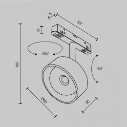Светильник на штанге Maytoni Lens TR217-4-15WTW-DS-B