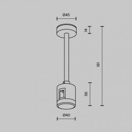 Основание на штанге Maytoni Accessories for tracks Flarity TRA156C-IPCL1-B