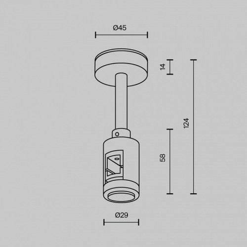 Основание на штанге Maytoni Accessories for tracks Flarity TRA156C-S1-B